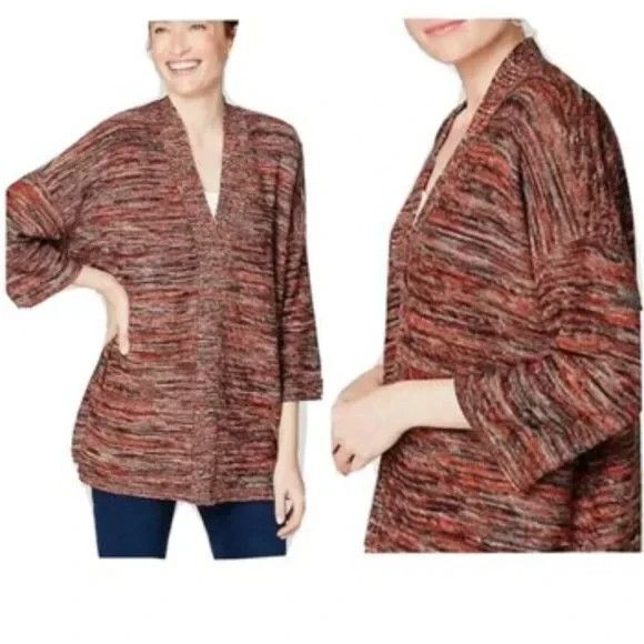 J. Jill Pure Jill Campari Sweater Space Dyed Marled Knit Plus Size 3X Multicolor - Picture 1 of 12